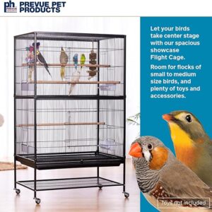 Prevue Pet Products Wrought Iron Flight Cage with Stand F040 Black Bird Cage, 31-Inch by 20-12-Inch by 53-Inch