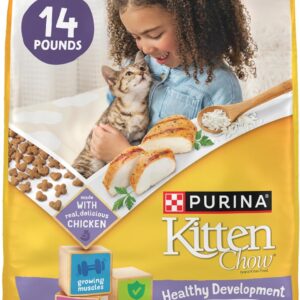 Purina Kitten Chow Kitten Food Healthy Development with Real Chicken Dry Kitten Food - 14 lb. Bag